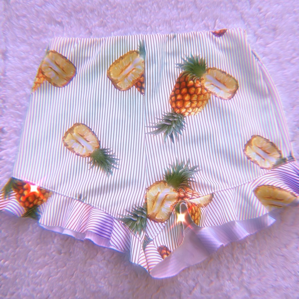 striped pineapple beach shorts